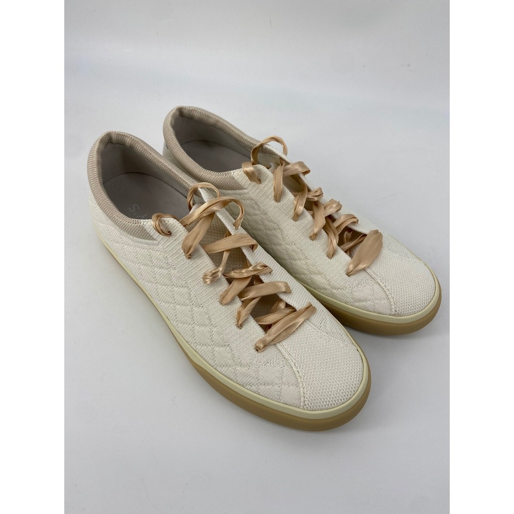 Rothys Shoes Womens 7 White Cloud Knit Quilted Ribbon Sneakers‎ Casual Walking